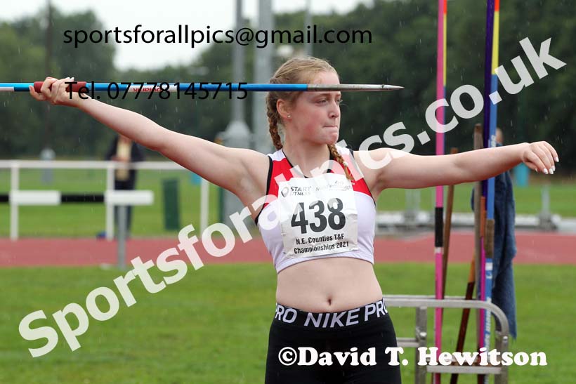 Women and Girls javelin, 2021 North Eastern Track and Field Champs., Middesbrough. Photo: David T. Hewitson/Sports for All Pics